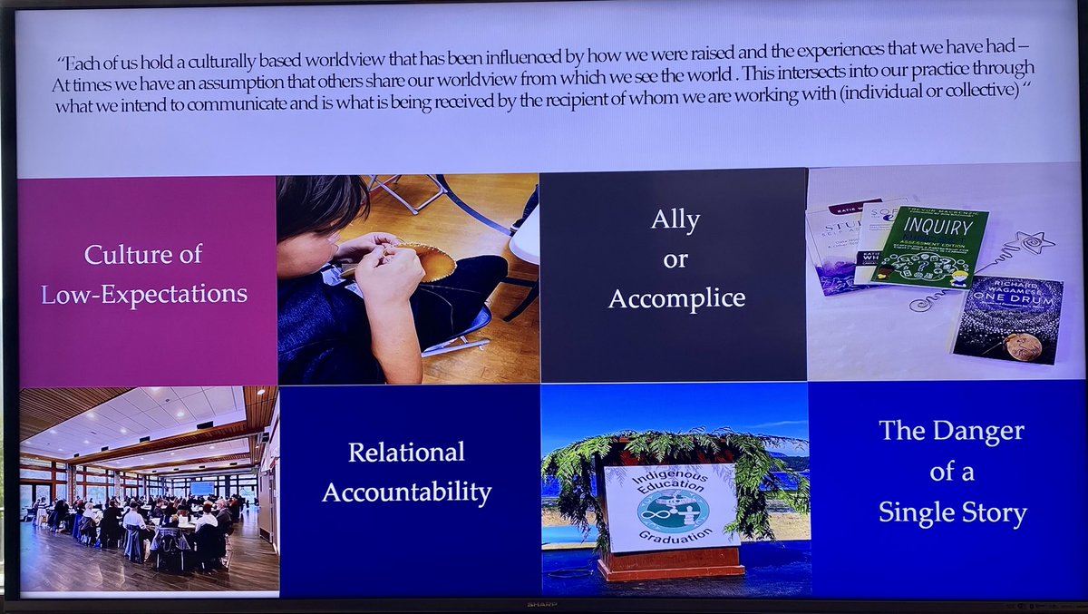 Listening to @S_Niemi at #2023CSBACongress  speaking of cultural safety as an outcome and on being culturally responsive.  Insightful and informative.  <a href="/BCSTA_News/">The British Columbia School Trustees Association</a>