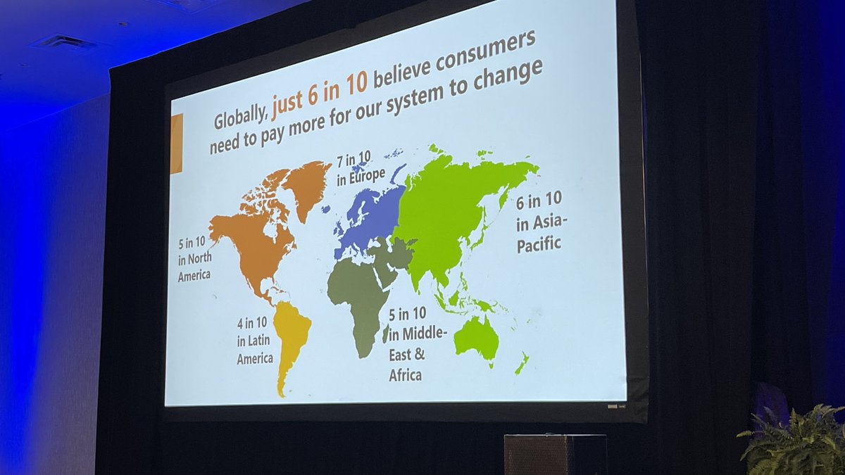 RSaik's tweet photo. Really learning a lot about livestock production with @mpl17 Dr Mark Lyons CEO of @Alltech at #ONEAlltech. 

More need to focus on nutritional sufficiency. Currently there are over 103 countries documenting protein malnutrition. 

There are many technologies like Agolin which can reduce methane and but also NH3 and N2O while increasing Feed Conversion Rates. 

Everyone wants more sustainability while only 5/10 NA or only 4/10 in SA of consumers are prepared to pay for it. In EU it's 7/10. 

The panel talked about alignment of sustainability goals with economic viability. 

Today I'm hearing about how agriculture has so many opportunities to be a part of the environmental solution. 

- feed additives
- intensive grazing 
- productivity per animal
- bio digestion 
- sustainability indexes
- carbon opportunities
