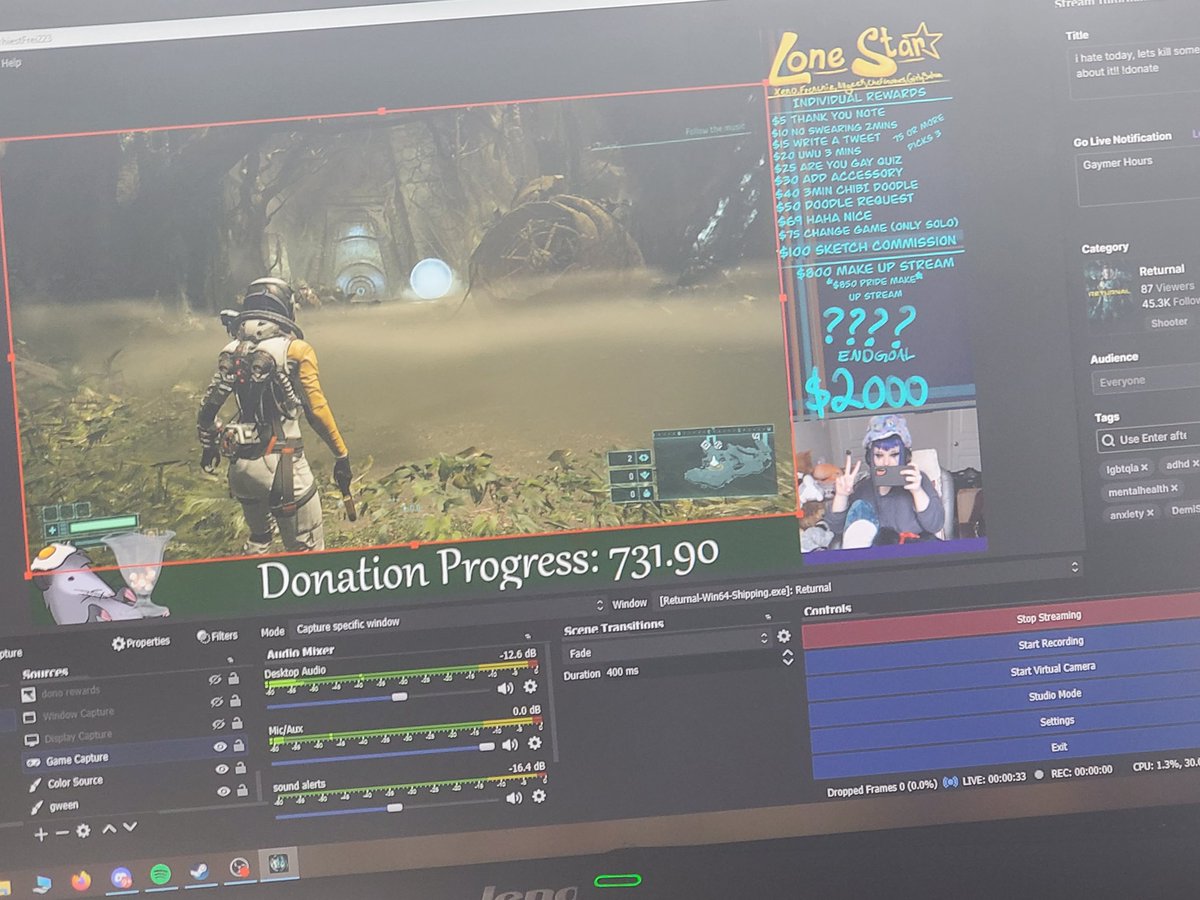 Let's play more space game!!! Trying to get past this new environment in #Returnal come say hi!! twitch.tv/frenchiestfrie…