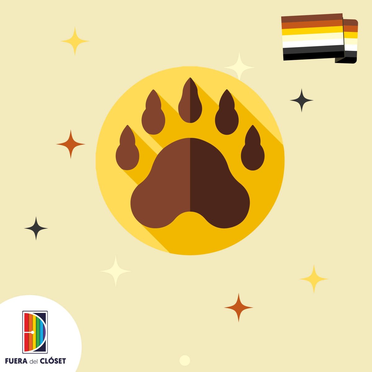 FueraCloset_AC's tweet photo. La bandera del #OrgulloOso fue diseñada por Craig Byrne en 1995, cuyas franjas representan los colores de la piel y las nacionalidades de los distintos osos, hombres gays, maduros, corpulentos y con mucho vello facial, como muestra de reivindicación y visibilización. . 🐻🏳️‍🌈 https://t.co/bX9HCj7OZ6
