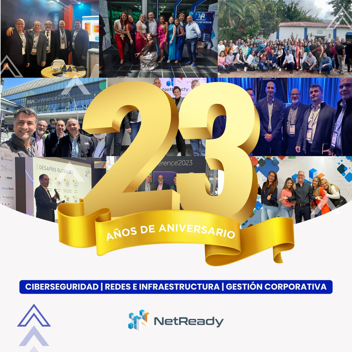 NetReady, empresa integradora de soluciones de ciberseguridad, gestión de TI e infraestructura, celebra 23 años, demostrando que hemos sido capaces de evolucionar y crecer en el mercado latinoamericano.

¡Feliz aniversario!🎉