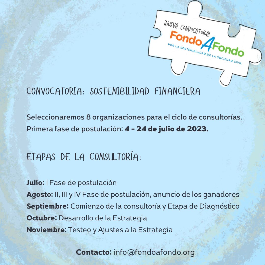 ComunidadOrgSol's tweet photo. 📢¡Tercera convocatoria de FondoAFondo!

🙌Serán 8 organizaciones las que serán apoyadas para implementar una Estrategia de Viabilidad Financiera.

📌Revisa las bases aquí: https://t.co/ZCWqSCk4W9

👉y dónde postular, aquí: https://t.co/wm8hlRKwDu

¿Dudas? info@fondoafondo.org https://t.co/E39ShuBaNW