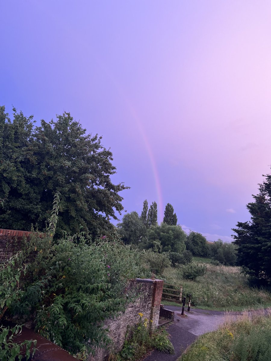Rather a late dog walk tonight after a late one here 👩🏼‍💻🤓 but well worth it for these stunning skies 🤩

The dogs didn’t appreciate them but I sure do …WOW 💜 

#nofilter #beautifultaunton #canal #rainbow 🌈 #Taunton