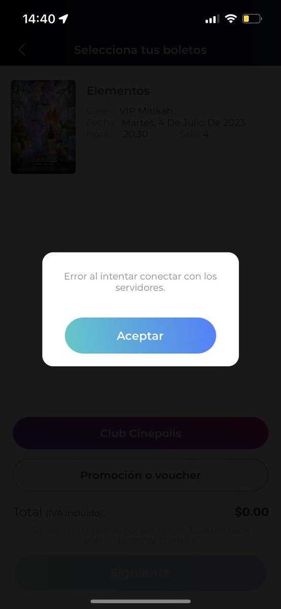 ferchus45's tweet photo. @Cinepolis ni el la app ni en línea se pueden comprar boletos! Aiuraaa! https://t.co/hchXZcLPyK