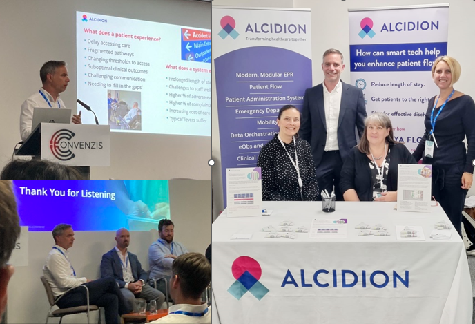 alcidion's tweet photo. "From ward to board" @deffley_paul demonstrated the impact of effective digital flow systems at @Convenzis_Group Patient Flow South conference in London today. Thanks to all for an insightful, informative day!  

#patientflow #siteflow #systemflow https://t.co/daG4xU9WPF