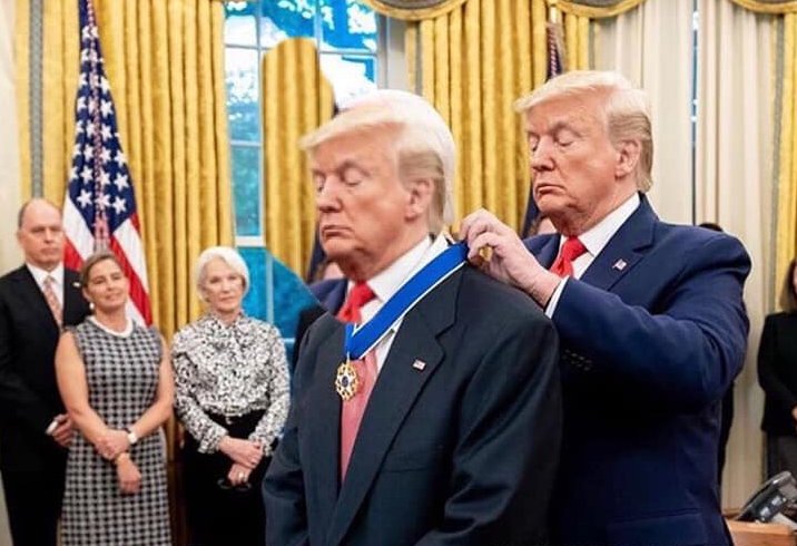 Just a reminder that Trump wanted to award himself the Medal of Honor, but his aides had to inform him that it would be a bad idea, and inappropriate.