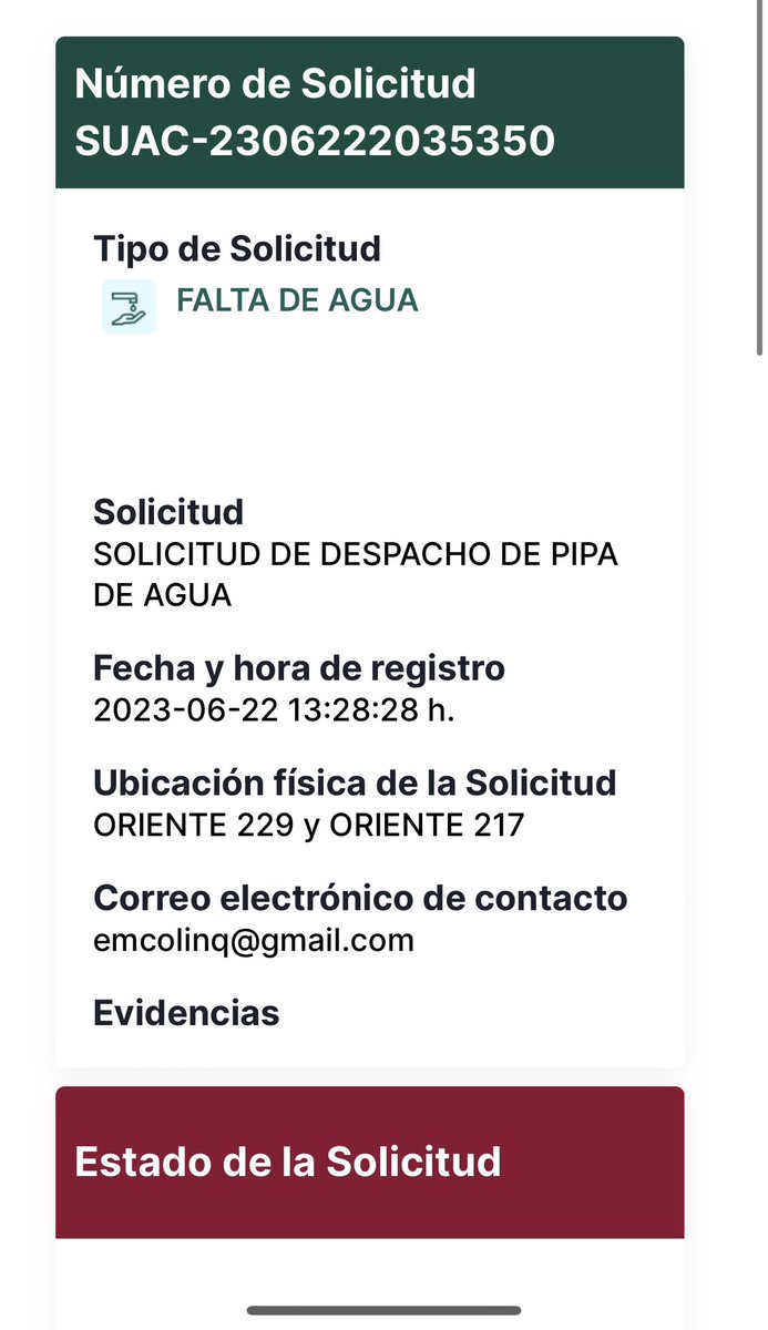 QuijanoColin's tweet photo. @SacmexCDMX @locatel_mx  es una burla qué cierran un reporte de solicitud de agua argumentando que el servicio se prestó y nunca lo entregaron, solicito de su atención ya que no hay transparencia con este servicio o qué pasó con esa agua https://t.co/EMl6mhkiWt