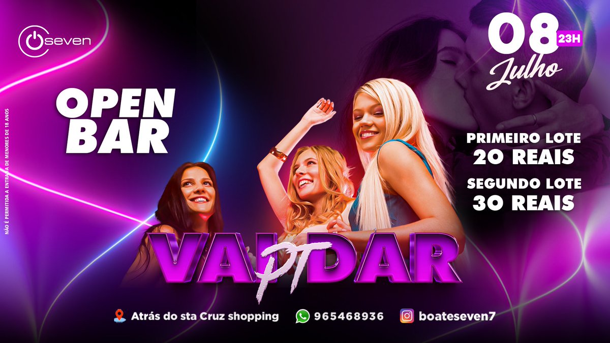 boateseven7's tweet photo. Ingressos de 20$ só ATÉ HOJE 00HS para o Open Bar sábado!! Compre aqui 》 https://t.co/pVqr1XkT8X https://t.co/cIDQUCejng