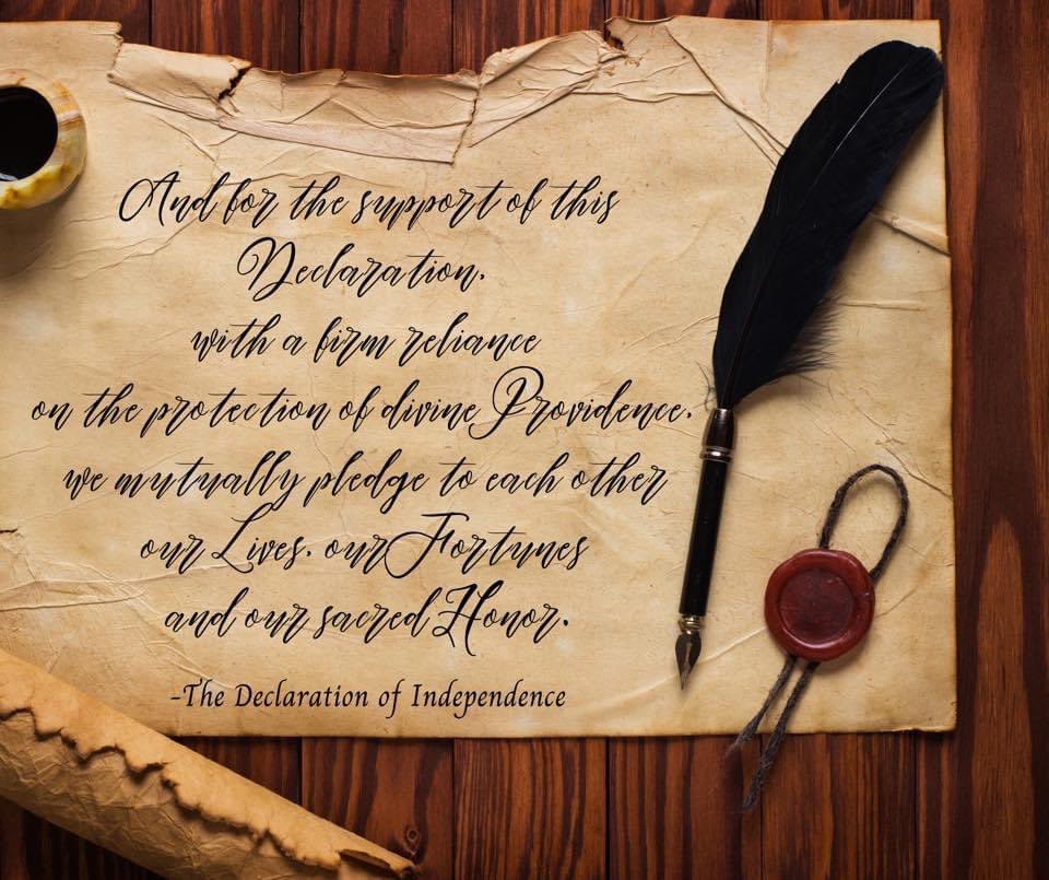 They declared independence from tyranny and unjust government, while always declaring their humble dependence on God. 

May we ever do the same.

#IndependenceDay