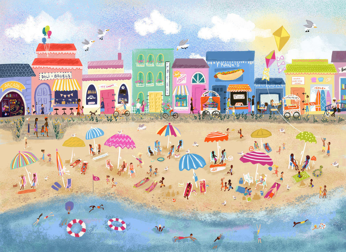 Sea, sand and sun! #KidLitArt  🌊
--
Illustration by #BrightArtist <a href="/JoyLaforme/">Joy</a> | Represented by #BrightAgent Amy Fitzgerald