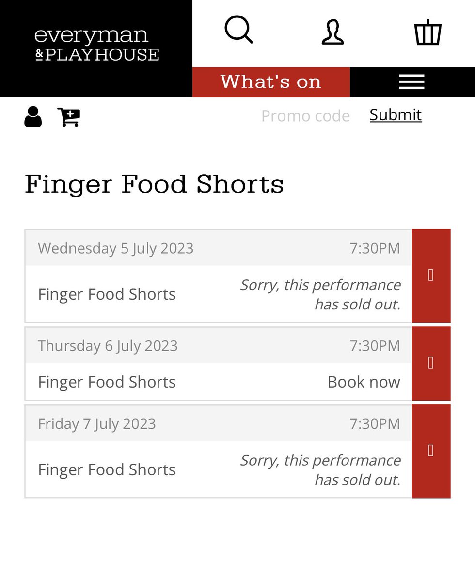 Woaaah sold out 2/3 nights!! @FingerFoodShort have pulled together a brill night of new writing. Last chance to book in for Thursday. See you there everymanplayhouse.com/whats-on/finge…