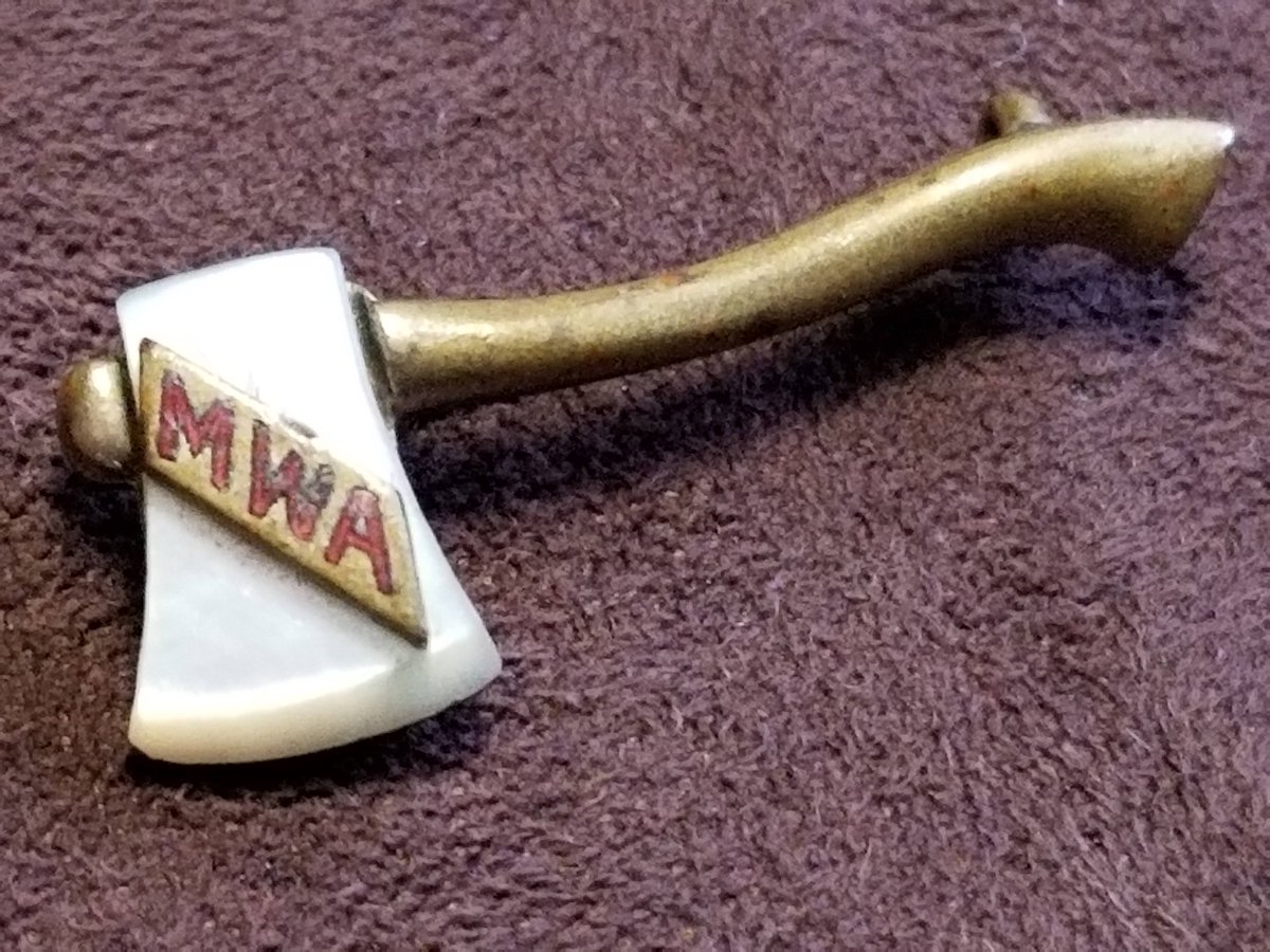 Antique MWA #Fraternal Brass AXE Lapel Pin #ModernWoodsmenofAmerica Early 1900s #turnofthecentury #antiques #pins #collectibles #oddities #vintagepin #antiquepin #axe #brasspin #1900s #unique ebay.com/itm/2663164956… #eBay via @eBay