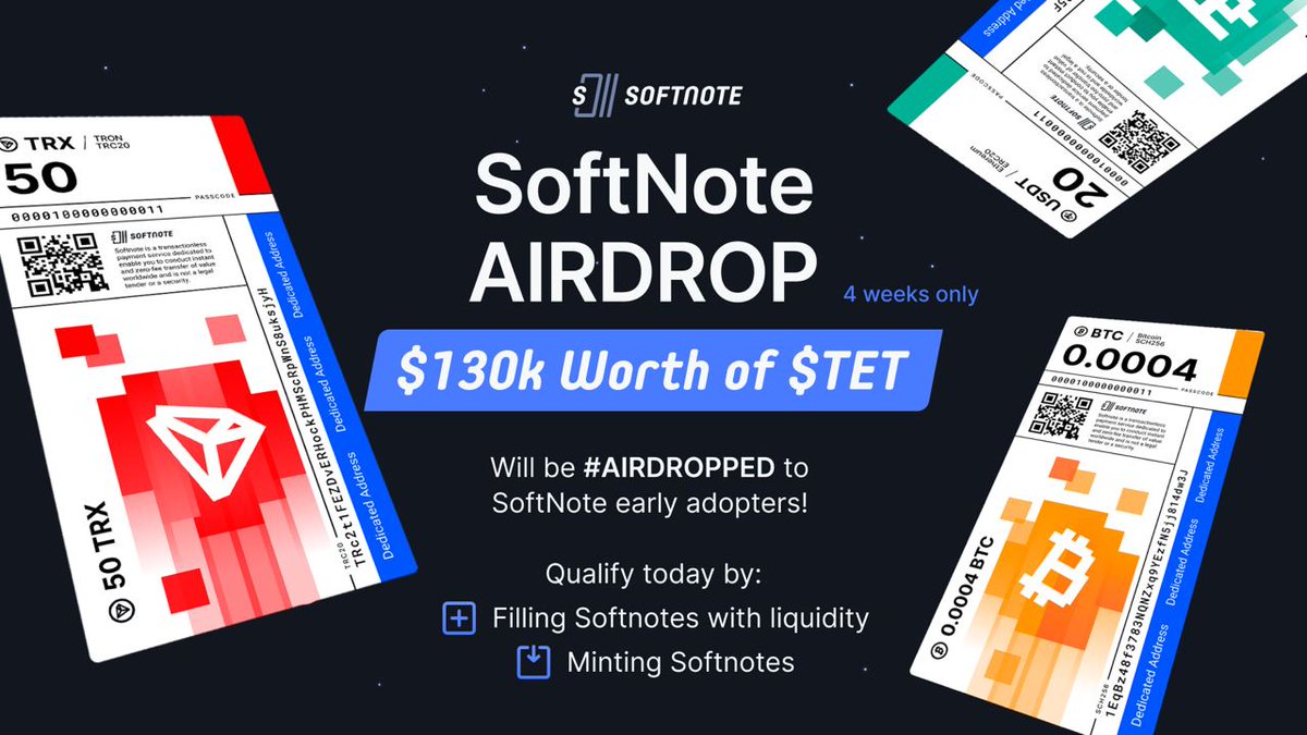 tectumsocial's tweet photo. 📣 The SoftNote Airdrop is here, fueled by the overwhelming response to our $TET launch! 

Mint and fill SoftNotes for rewards and earn more TET too!

Join the Fastest Layer 2 Solution in the world!

#Bitcoin  #Ethereum

Get Started Here: https://t.co/9o1WgINCkv https://t.co/qIWJb9cYKp