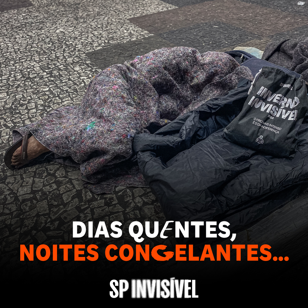 SPinvisivel's tweet photo. Durante o dia o calor acolhe a todos, porém quando as noites congelantes chegam e atacam nossos amigos e amigas em situação de rua.

As temperaturas voltaram a cair e a população em situação de rua volta a correr riscos.

Doe no link na bio ❤
ou
PIX: doe@spinvisivel.org https://t.co/cOlqcteiD3