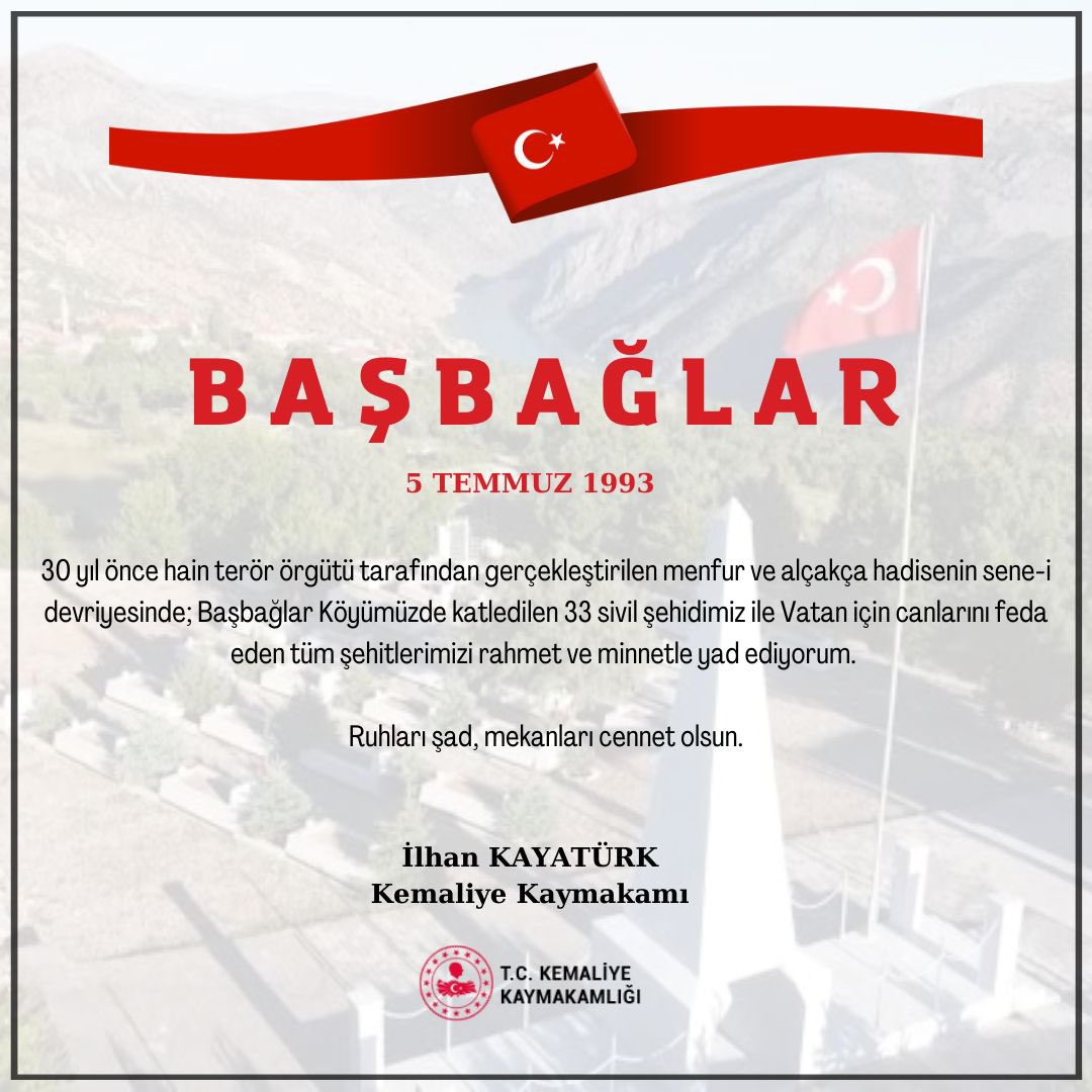 Kemaliyekymkmlg's tweet photo. Kaymakamımız İlhan Kayatürk’ ün “ Başbağlar Şehitlerini anma “ mesajı ⤵️ https://t.co/7xdkhKeUpG