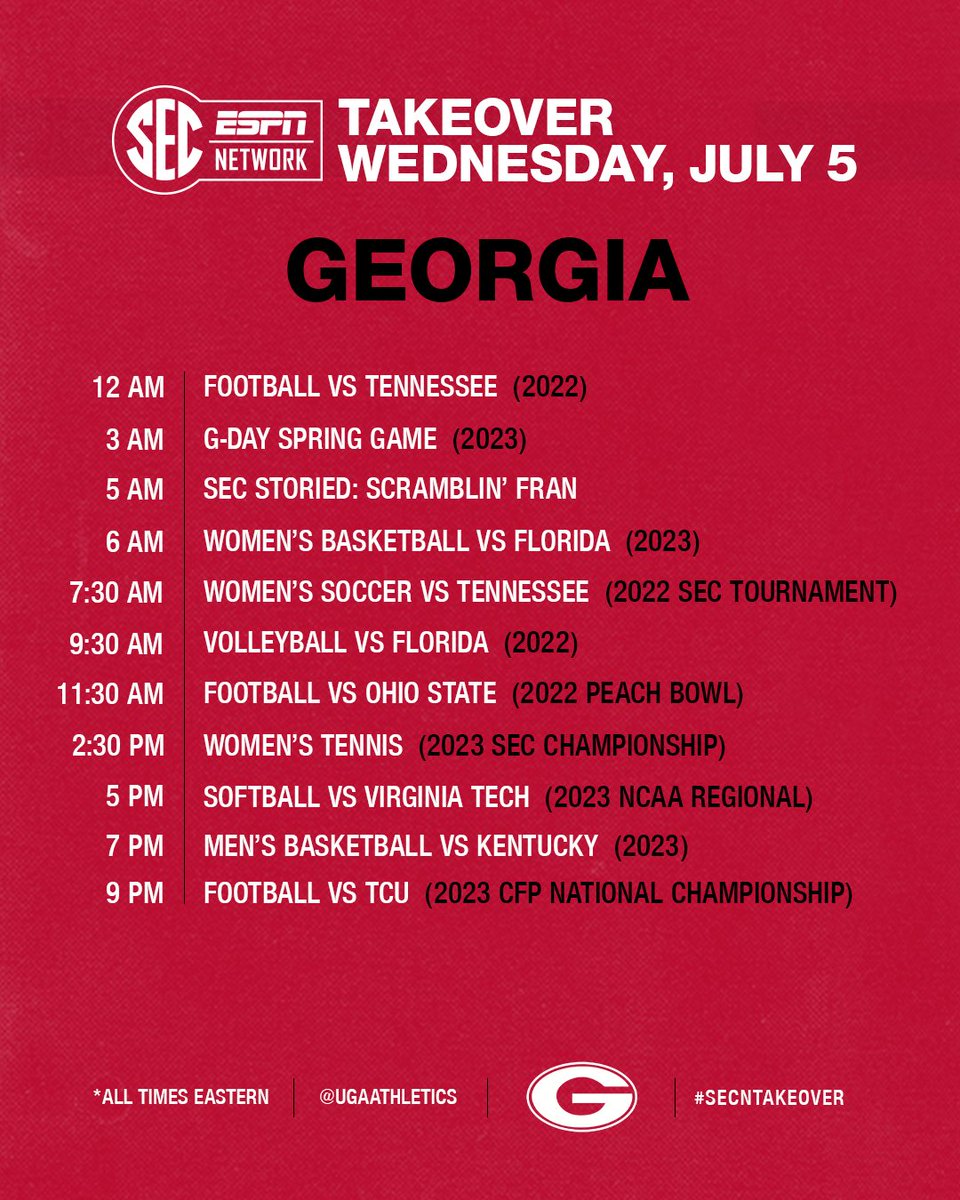 🗣️ DEM DAWGS TAKING OVER! 

<a href="/UGAAthletics/">Georgia Bulldogs</a> | #SECNTakeover