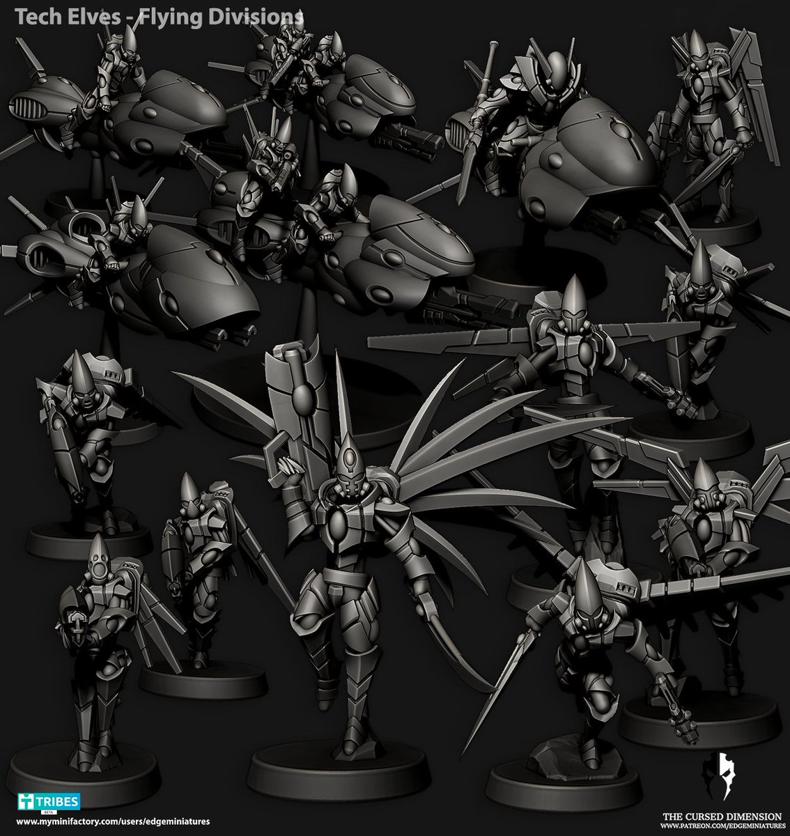 PascalCleroux's tweet photo. Out now for Julys set, Tech Elves - Flying Divisions
Next Month, Heavy Weapons Support divisions!
#tech #elves #techElves #Protoss #Covenant #Eldar #aeldari #wargaming #3dprinting #warhammer #opr #zbrush #hovertank #starcraft #halo #jetpack #jetbike #swoopinghawks #baharroth https://t.co/MScNVU4O01