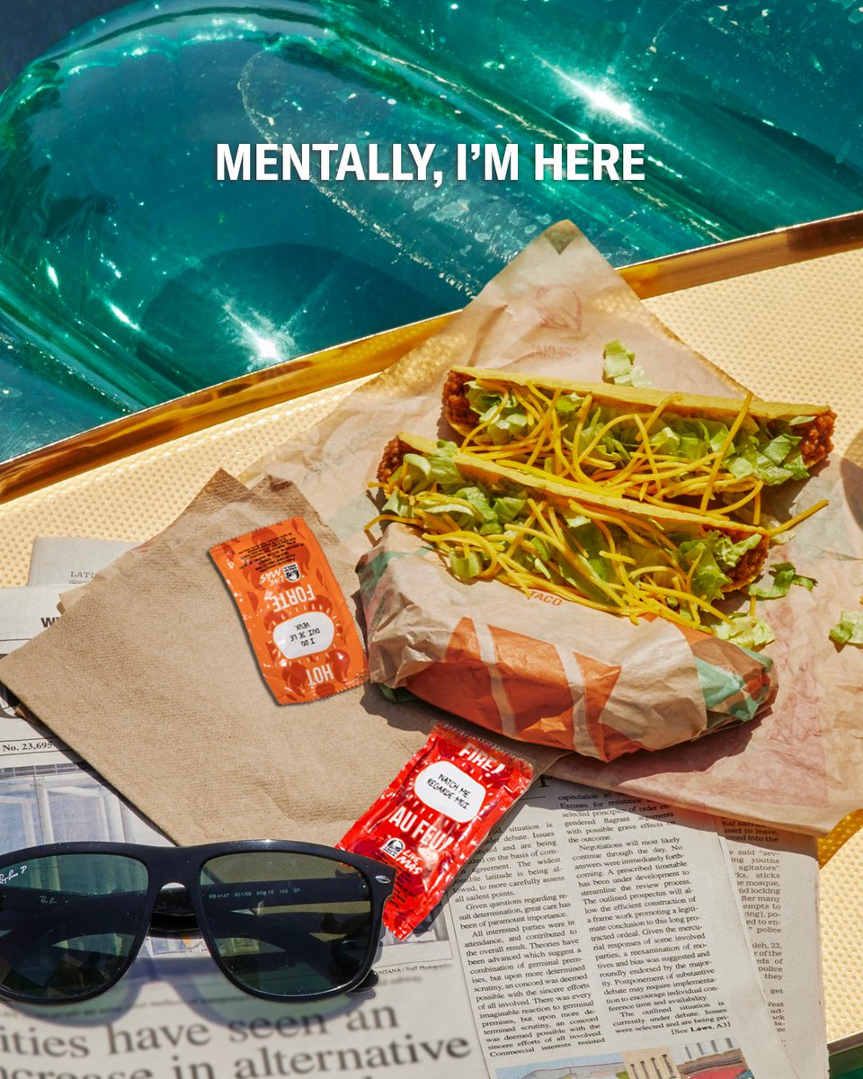 TacoBellCanada's tweet photo. letting my mind wander to the best summer yet with tacos​

#Taco2Days #TacoBellCanada #Taco2Days #TacoBellCanada #tuesdaytacosTuesdayTacos https://t.co/SdxXdIbmxF