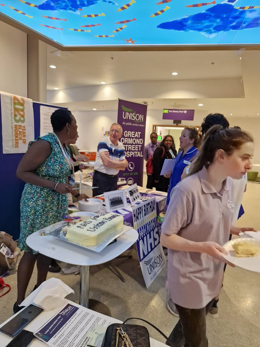 bkodunlami's tweet photo. GOSH Unison is proud to celebrate  the 75th anniversary of the  Windrush generation, the year of Black workers in Unison, and the NHS 75th birthday . It was lovely to see the turnout from members to celebrate such momentous milestones and legacy. 
#ThankyouNHS https://t.co/XhAJbdluUg