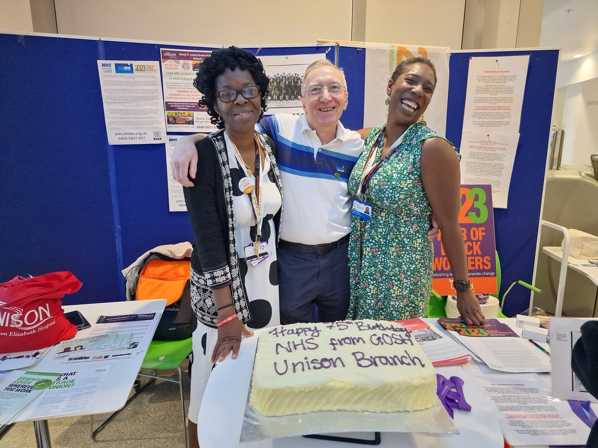 bkodunlami's tweet photo. Some more pictures of GOSH Unison celebrations for the 75th anniversary of the Windrush generation, the year of Black workers, and the 75th birthday of the NHS!!!!!
Thank you NHS for you amazing 75 years of service 💜 https://t.co/7J3LumeHWW