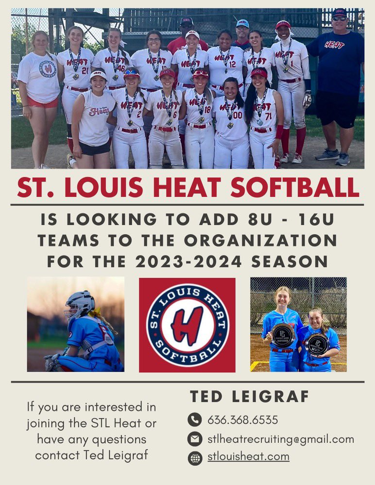 St. Louis Heat Organization try outs.  We are also looking at adding new 8u to 16u teams.