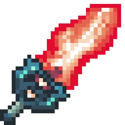 MagiPeach's tweet photo. Made another custom skin for #metalunit called the "Magma Brutalizer!" It replaces the Light Sword weapon in-game. #pixelart #aseprite #magam #mecha #anime #weapondesign https://t.co/LmRqE65jGR