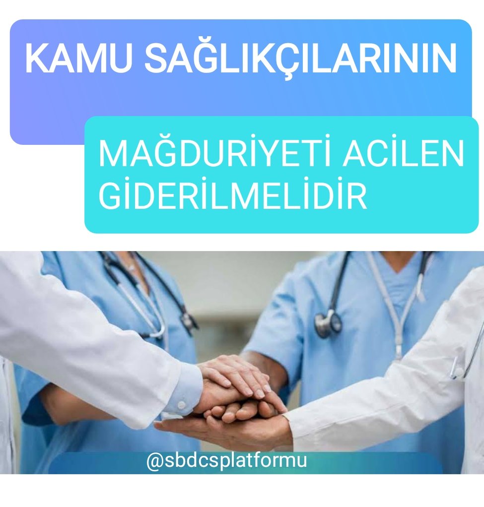 İbretle izliyoruz hicbir sağlık sendikası Sağlık Bakanlığı dışındaki kamu Sağlıkcıları için bir çalışma yapmıyor, 
Genc Sağlıkçılar Sağlık Bakanlığı dışındaki bir kurumda asla çalışmayın tercih etmeyin,
itibarınız,özlük hakkınız, olmaz,
@sbdcsplatform 
mesleğiniz hor görülür