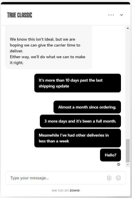 Why are some companies shipping in a few days and others taking forever? I'm a month out on a small package of t-shirts. This is nuts. It cleared customs 11 days ago.

They blame the supply chain, but I've had 4 other shipments in the same timeframe all that were under a week.