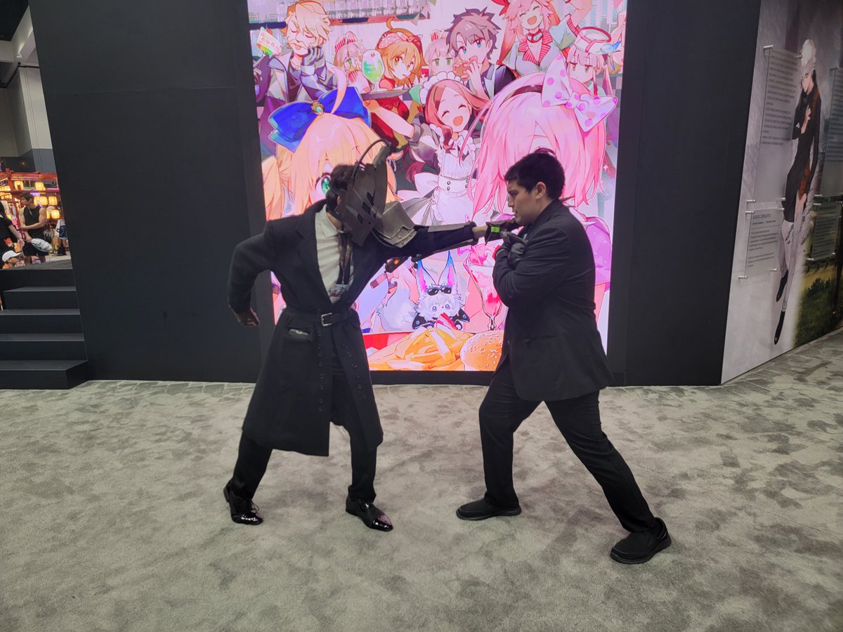 Suboptimalrun's tweet image. Gettin murdered at #AnimeExpo2023 in front of @nambarimasu art wasn&apos;t the worst time I died