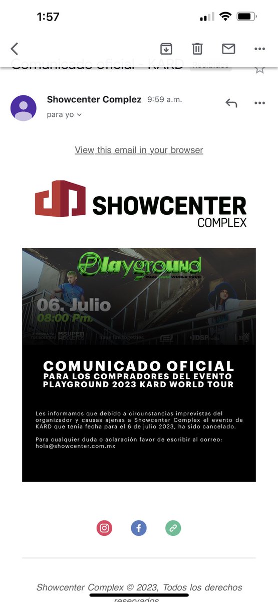 andreac_army00's tweet photo. QUIEN SE HARÁ RESPONSABLE DE LOS REEMBOLSOS POR LA CANCELACIÓN DEL CONCIERTO DE KARD EN MONTERREY? @HolaConcierto @SuperboletosMx  @showcentermty @Profeco https://t.co/yfORDBHp0Y