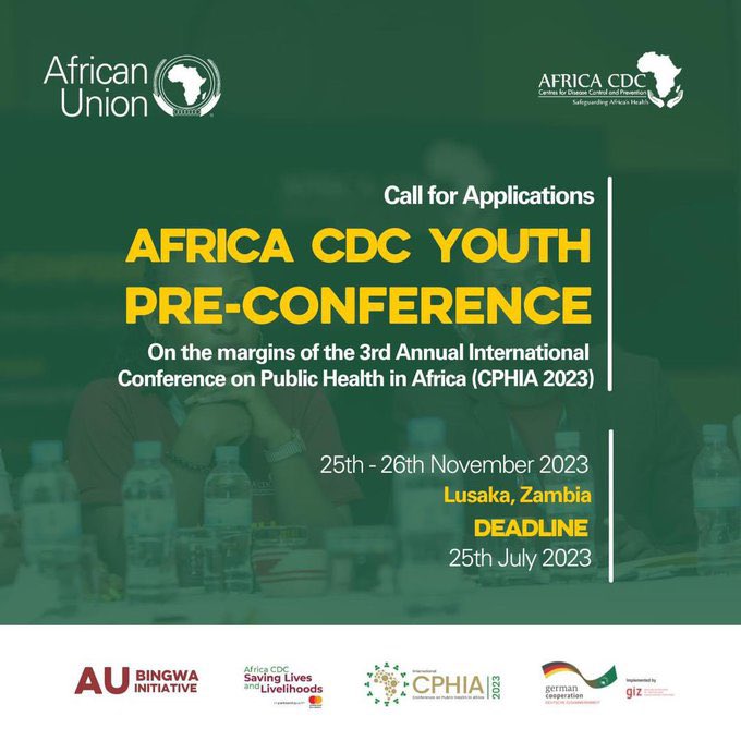YouthEnvoyGoSL's tweet photo. Sierra Leonean Youths here’s an opportunity! Call for Applications 📋

The Africa CDC  Youth Pre-Conference (#YPC2023)

Theme : “Youth Leadership for a Safe &amp; Healthier Africa”

Deadline: 25 July 2023

Apply ✍️ https://t.co/drHJ1jtAtt…

@PetriderPaul @TheAlima #SaloneTwitter https://t.co/FF6ITP0QGE