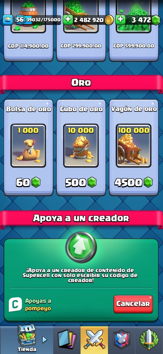 NICO25X5's tweet photo. Codigo @Pompeyo4CR 🤑 https://t.co/LcPniIcKoB