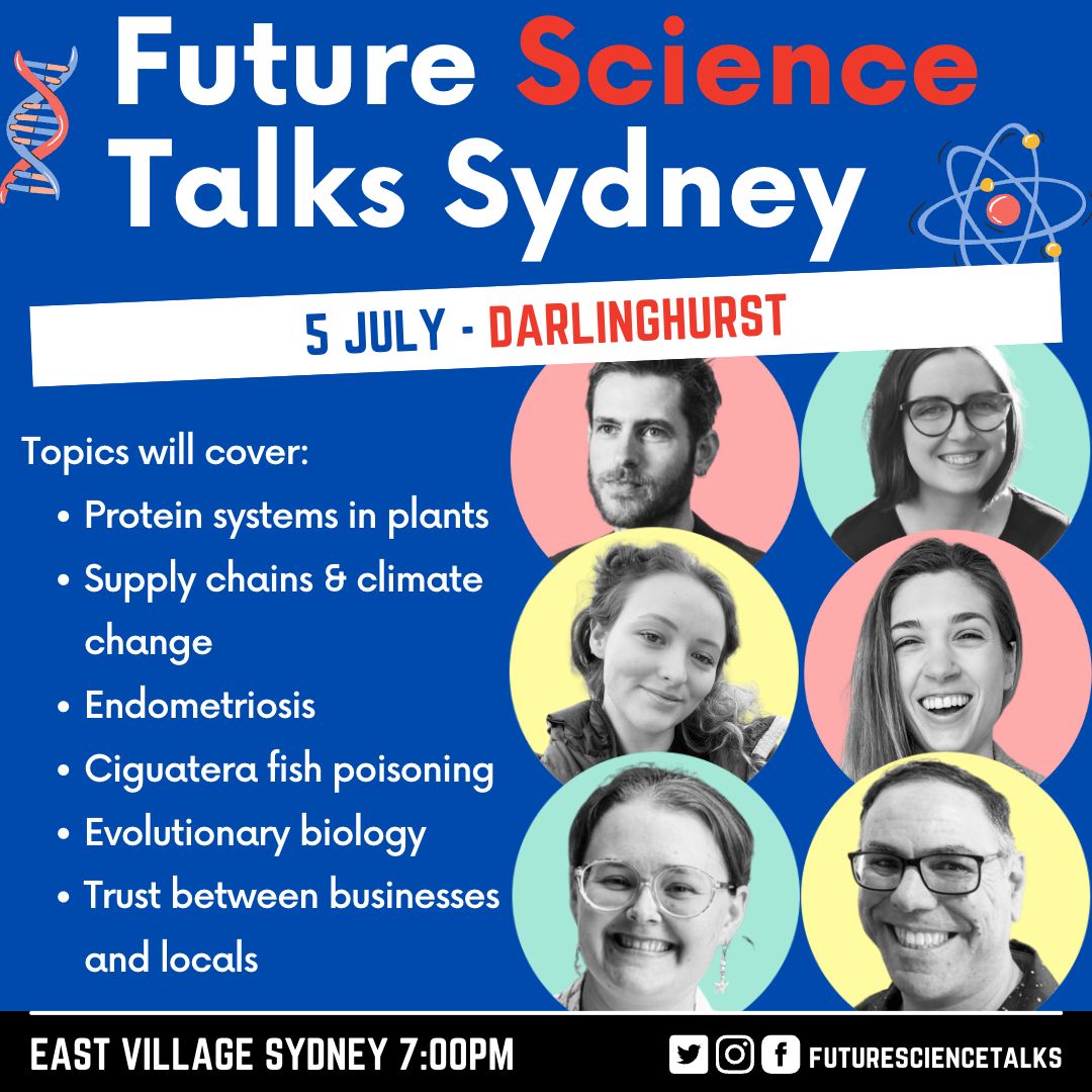 taylorszyszka's tweet image. Looking for a Wednesday night activity? Come down to the East Village Sydney for some fantastic science talks! I can promise interesting SynBio, pretty protein structures, and top tier memes. @ScienceAU @ARC_CoESB #SuperstarsofSTEM