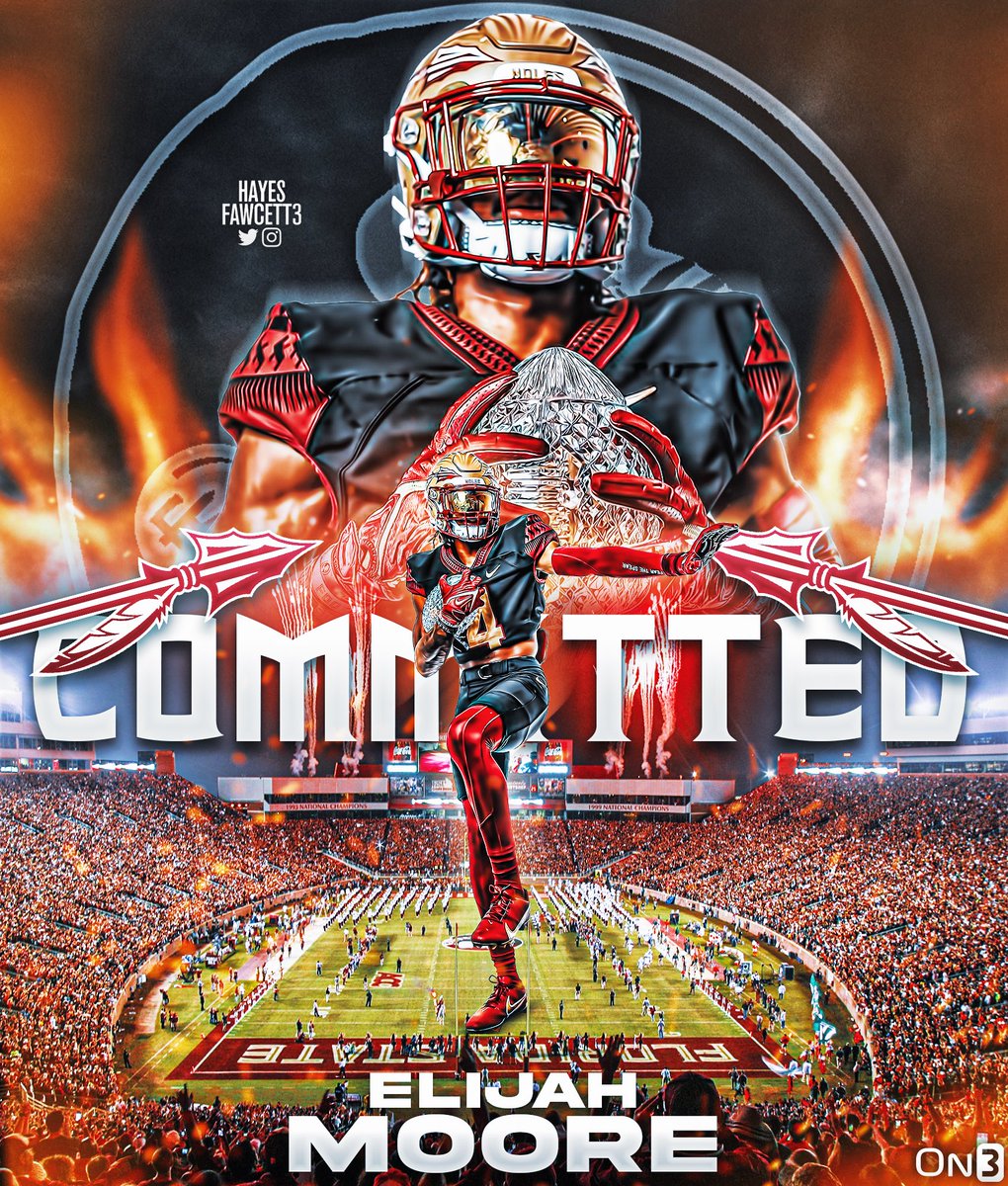 BREAKING: Four-Star WR Elijah Moore tells me he has Committed to Florida State! The 6’4 207 WR from Olney, MD chose the Seminoles over Ohio State, Maryland, & others “I’M IN TALLAHASSEE, FSU, I’M WITH THE SEMINOLES!” on3.com/college/florid…