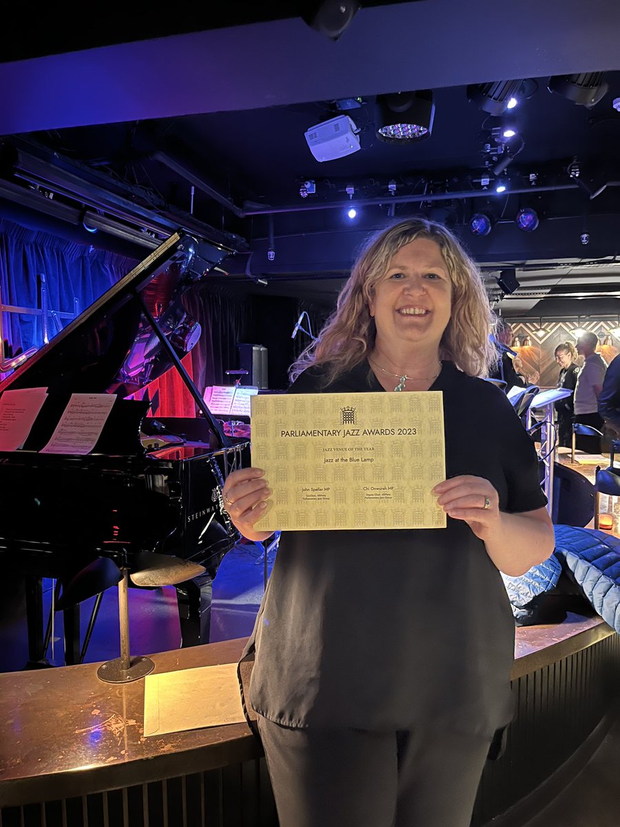 We’ve just won Jazz Venue of the Year at the Parliamentary Jazz Awards! @akapaulineblack was at Pizza Express London to pick up the award on behalf of the team. Thanks to everyone who helps make it such a great place. Proud to fly the flag for #ScottishJazz do pay us a visit!