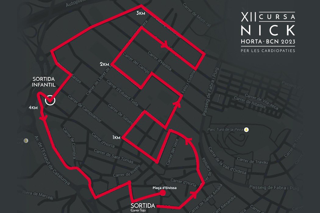 La XII Cursa Nick Horta transcurrirá por las calles del corazón del barri d'Horta. Una manera diferente de descubrir este precioso barrio a la vez que colaboras por una causa solidaria, las cardiopatías congénitas a través de <a href="/Coravant/">CorAvant AACIC | Cardiopaties</a> 😘

Inscripciones en cursanickhorta.cat