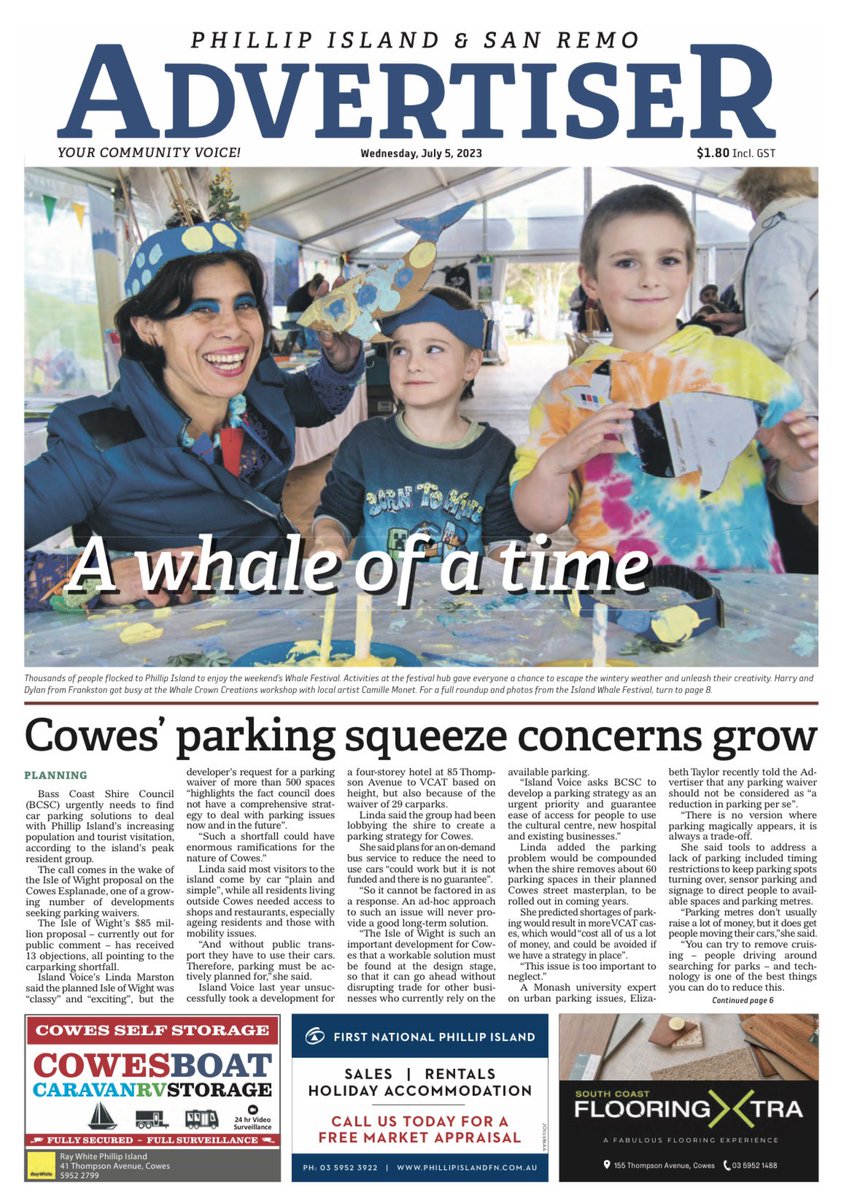 PISRAdvertiser's tweet photo. This week’s printed edition has hit the shelves 📰 😁

Or check it out online at https://t.co/zQaFfJ4nb1

#PhillipIslandandSanRemoAdvertiser #PhillipIsland #PhillipIslandNews #LocalNews #CommunityNews https://t.co/KPVeUGkpOb