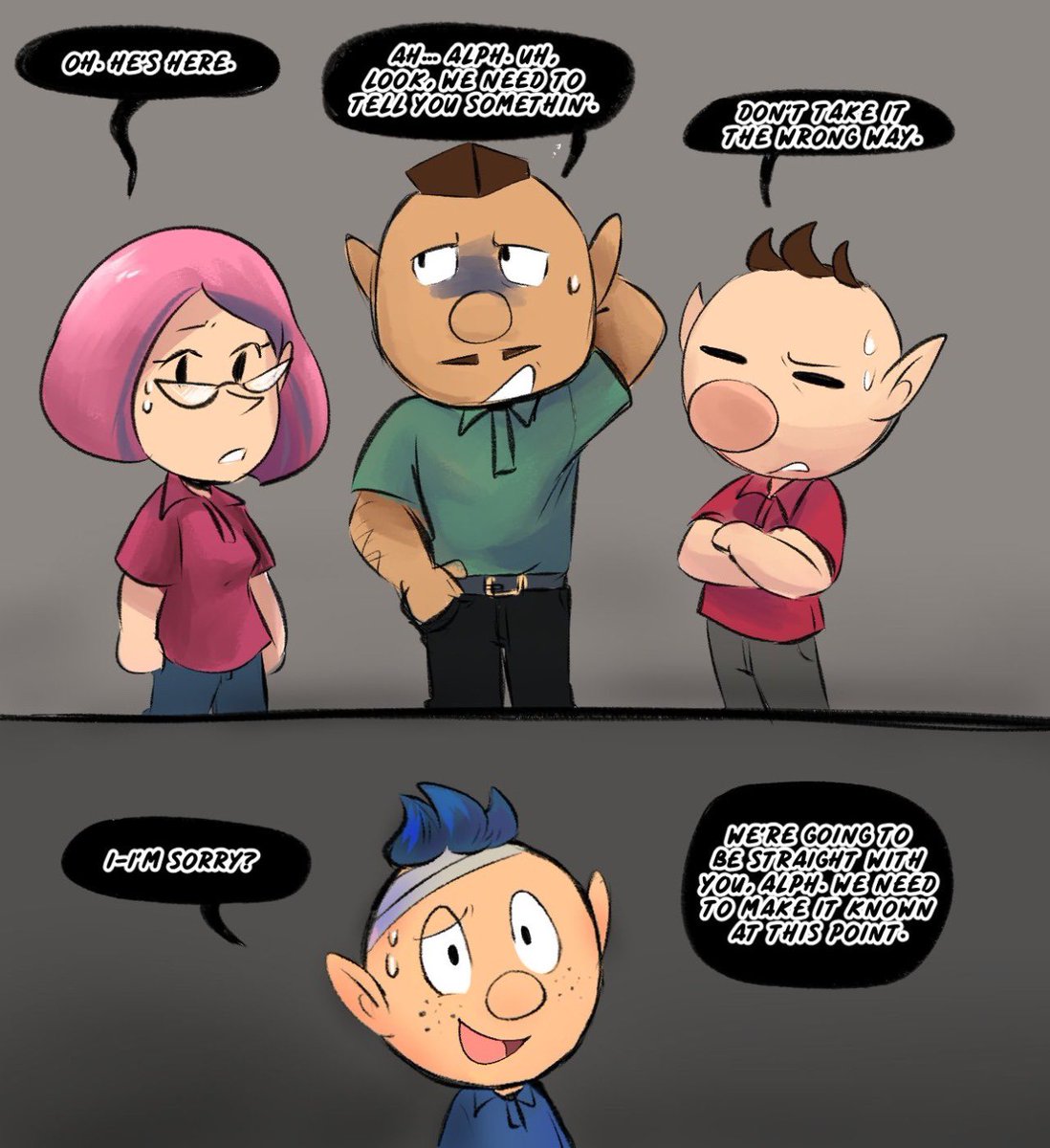 citruscrisp's tweet image. This is gonna sound stupid and lame but I find Alph as such a dorky, awkward comfort character for me that when I found out a lot of people hated him, I drew this pack in September lmao