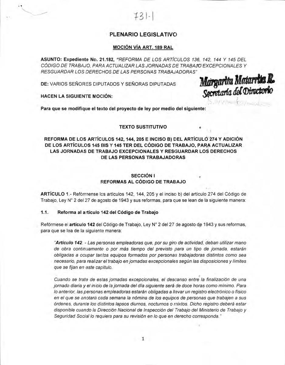 barradeprensa's tweet photo. ÚLTIMA HORA: Aprobado nuevo texto sustitutivo al proyecto de jornadas 4x3, moción #731 suscrita por Nueva República, Unidad Social Cristiana, Liberal Progresista y Progreso Social Democrático. 26 a favor, 19 en contra https://t.co/8FLJyXZrXJ