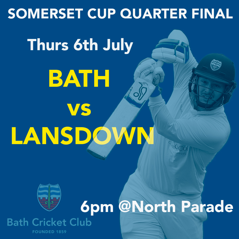 Bath Cricket Club (@bathcricket) on Twitter photo We take on <a href="/LCCNewsDesk/">Lansdown Cricket Club🏏</a> on Thursday in the Quarter final of the Somerset Cup. 6pm start - Bar open
#localcricket #bath #cricket #sports We take on <a href="/LCCNewsDesk/">Lansdown Cricket Club🏏</a> on Thursday in the Quarter final of the Somerset Cup. 6pm start - Bar open
#localcricket #bath #cricket #sports