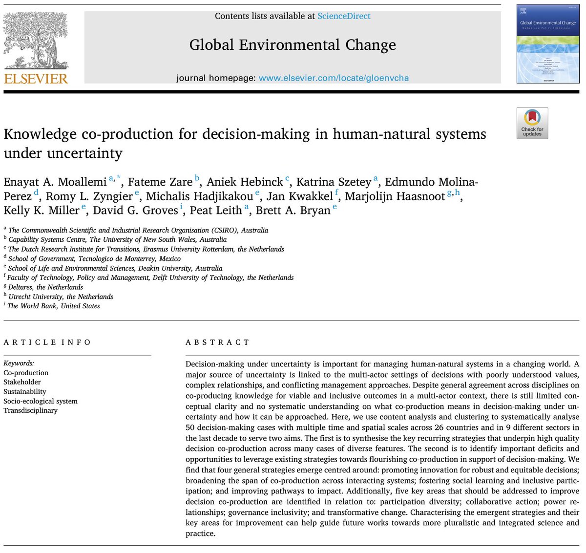New paper defines what co-production means for decision-making under uncertainty and what challenges/opportunities it faces <a href="/deepuncertainty/">Deep Uncertainty</a> <a href="/multi_sector/">MultiSector Dynamics</a>. Thanks to the magnificent team of co-authors for their stellar contributions. See Aniek's threads