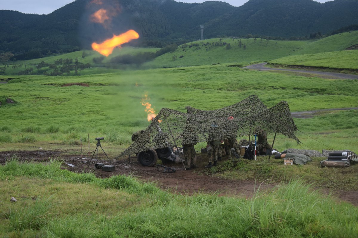 今日のえび駐!! 第24普通科連隊重迫撃砲中隊は、実射検閲を受閲しま