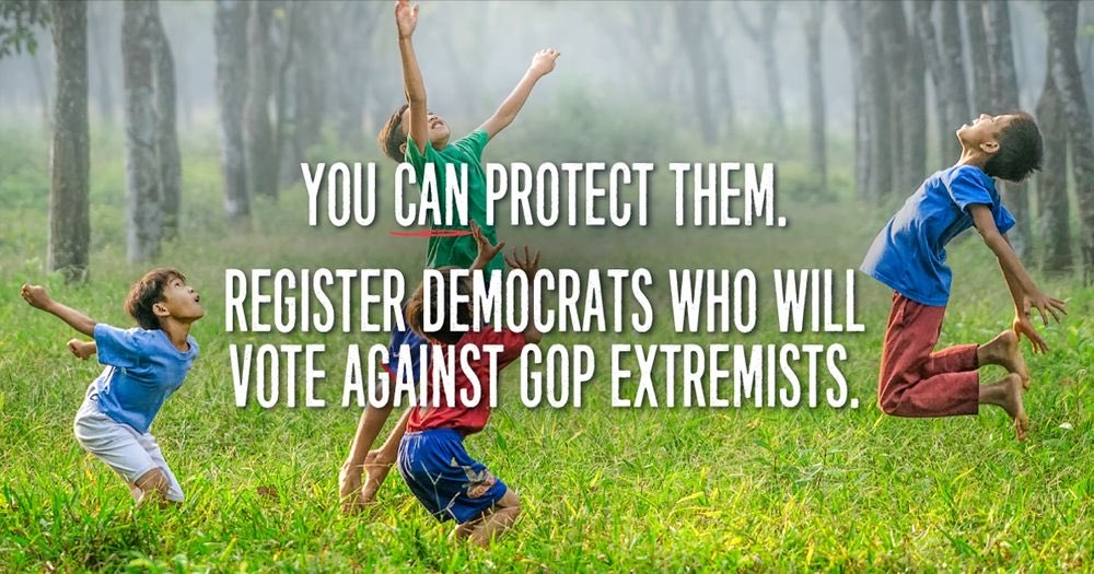 Childhood should be free from fear.

The GOP filibuster gun checks 90% of Americans support.

Let's #RegisterDemocrats. We can make all Americans safer. 

#GunReformNow #Voterizer #OwnedByTheGunLobby share.fieldteam6.org/s/lkF3CofrBTJ6…