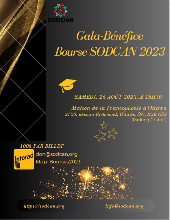SodCan1's tweet photo. Encourager l’excellence académique et l’engagement communautaire sont au cœur de l’organisme SODCAN, et c’est grâce à vous que nous pourrons le réaliser. 
Au plaisir de vous voir le 26 août 2023 https://t.co/pw2YgkrYJe