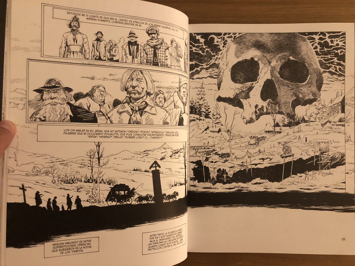 _datawan's tweet photo. Acabo de terminar de leer la adaptación del #Drácula de #BramStoker q ha hecho #GeorgeBess. Respecto al guión, siento q faltan algunas partes y q se precipitan otras, pero es q el apartado gráfico es tan jodidamente sobresaliente q me han dado absolutamente igual esos detalles… https://t.co/8UDRpbwfA9