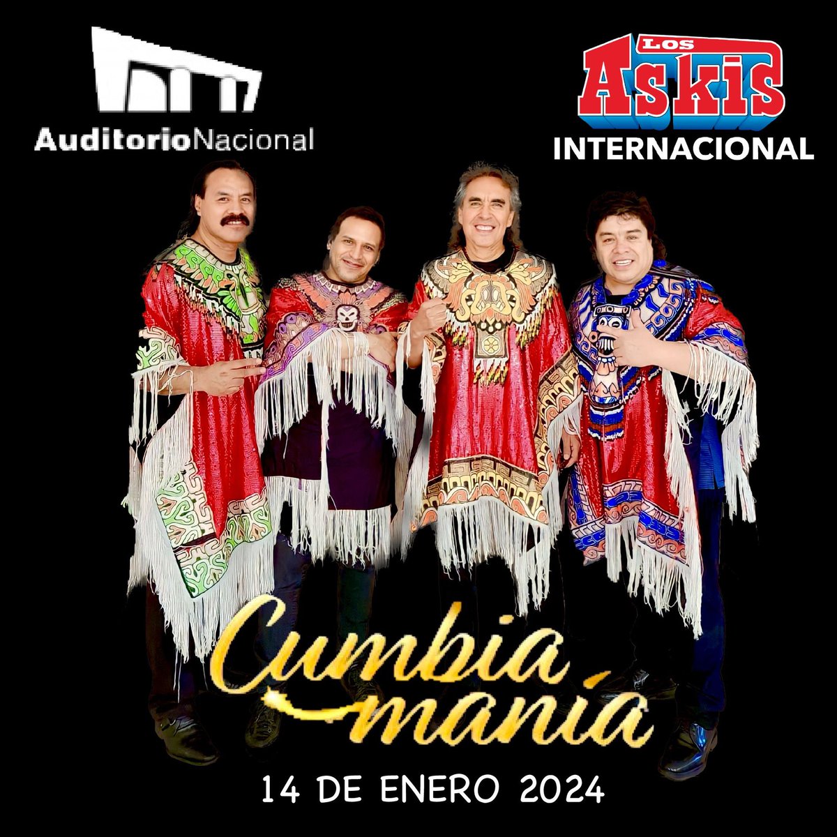 <a href="/askis_oficial/">LOS ASKIS</a>  presentes en @cumbiamania en el <a href="/AuditorioMx/">Auditorio Nacional</a>  14 de enero