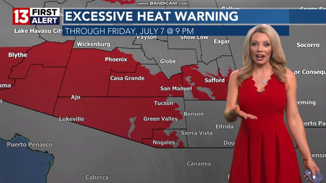 NewsWatcher102's tweet photo. Part 1: @alliepottertv so gorgeous/SEXY in a very pretty red dress on this #July4! 😍🤩💘🔥❤️🩶💙 #AzWx #TucsonWx #KOLDNews #AlliePotter https://t.co/avr7xXd1RD