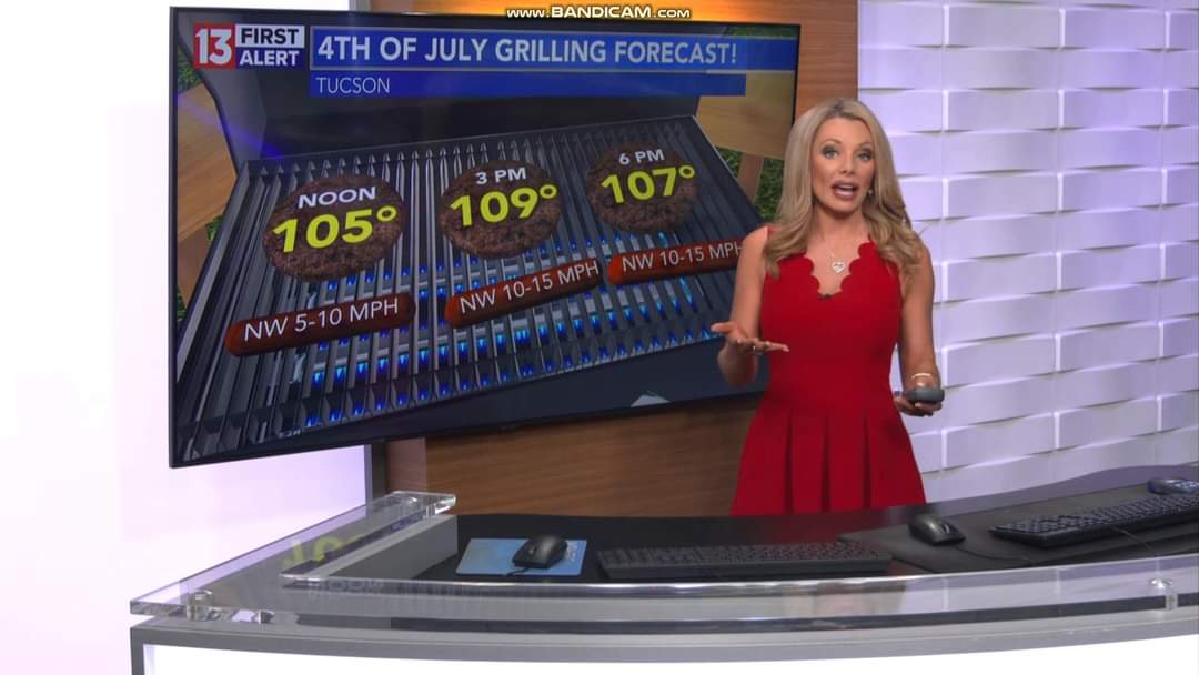 NewsWatcher102's tweet photo. Part 1: @alliepottertv so gorgeous/SEXY in a very pretty red dress on this #July4! 😍🤩💘🔥❤️🩶💙 #AzWx #TucsonWx #KOLDNews #AlliePotter https://t.co/avr7xXd1RD