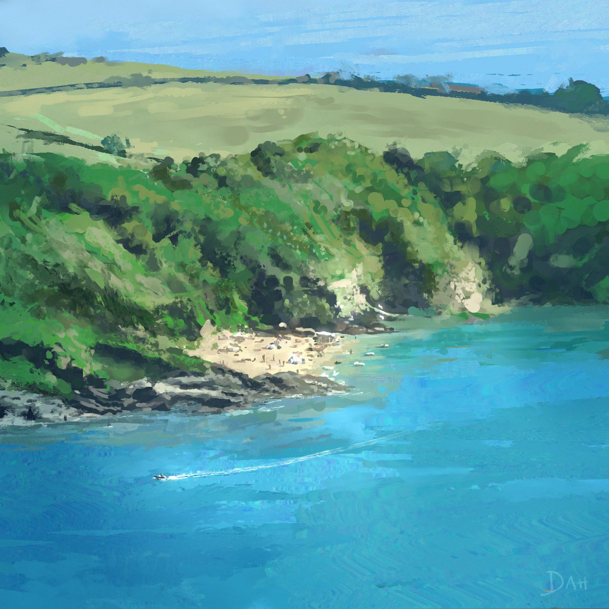 A painting into the void. Salcombe.
