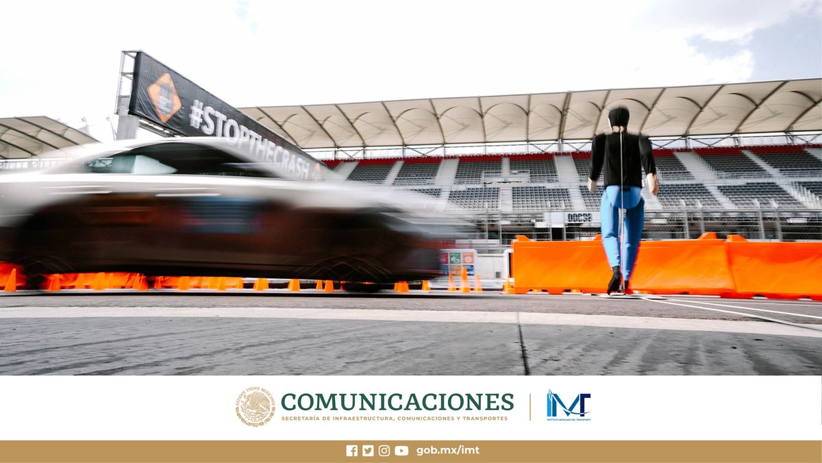 IMT_mx's tweet photo. #CIVIE | Investigadores de Dinámica Vehicular del IMT 🏢 estuvieron en el lanzamiento de #StopTheCrash México ⛔🚗. El evento busca impulsar sistemas de seguridad activa en vehículos nuevos. Demostraciones de ESC, AEB y ABS 🚘🛡️🚦🛵. https://t.co/q9zmRaVIvV https://t.co/FGJiGdIzhR